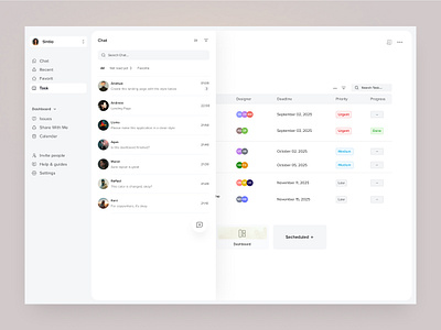 Chat - Management Dashboard app b2b chat chat ui clean conversation design document group chat management members message product saas service task ui ux web app website