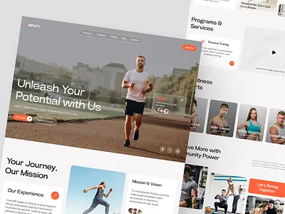 Fitness Landing Page Design app design dribbbleshots fitness fitness landing page fitness website landingpage ui uidesign ux webdesign