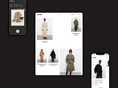 TOTEME — Online Store Concept branding clean fashion grid layout minimal minimalism online store product page type typography ui ux web webdesign website