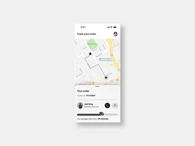 Daily UI 020 - Track your order app daily 100 challenge daily ui 020 delivery app design figma maps order track ui ux