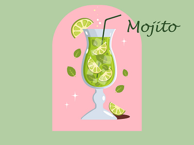 Mojito Cocktail. Illustration. branding design graphic design illustration logo vector