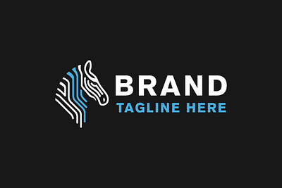 Zebra Head Modern minimal Logo animal branding graphic design icon illustration lines logo logos minimalist stripe tech technology zebra zebra head