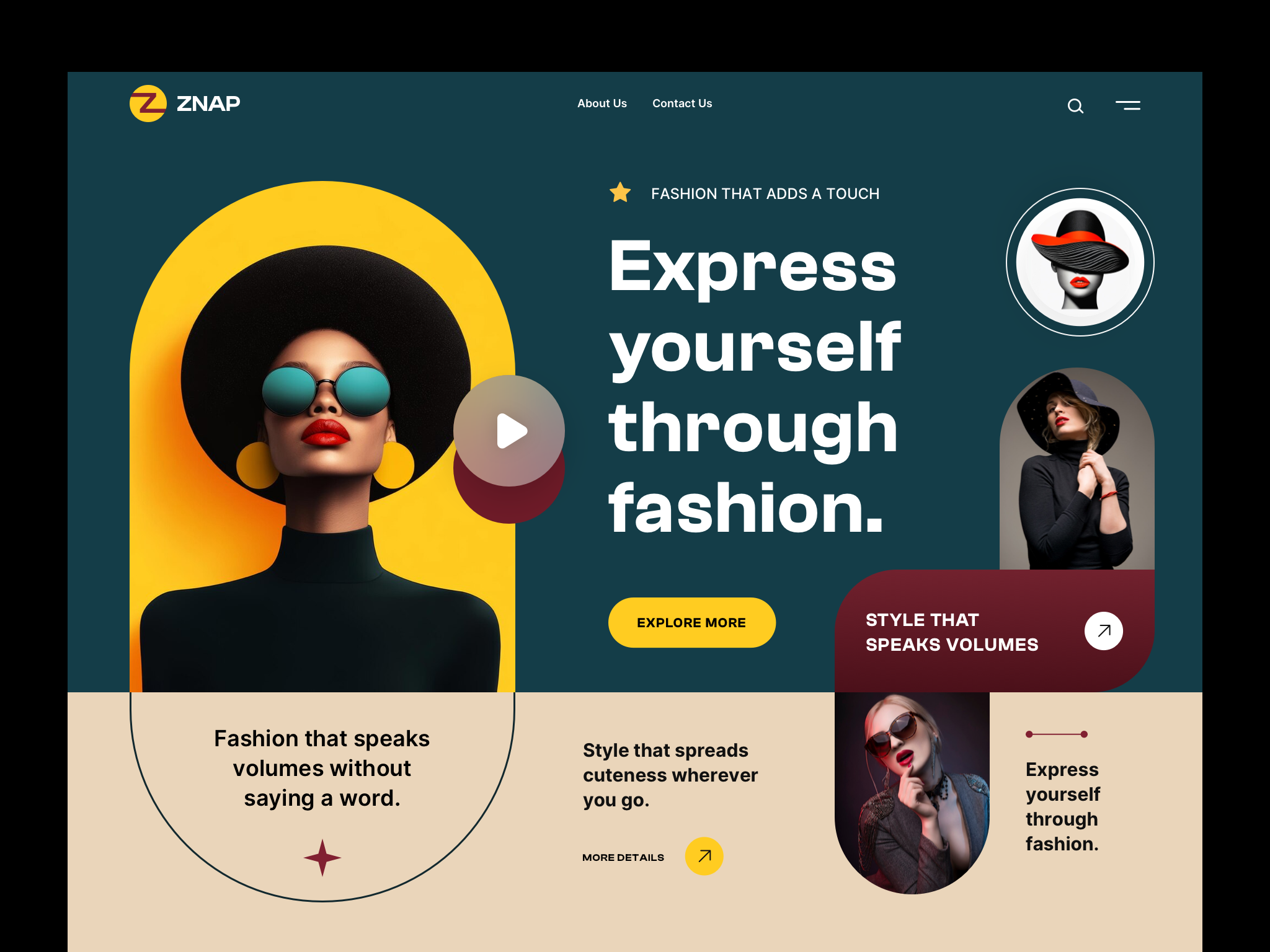 ZNAP 2025 design banner design branding cloths design dribbble fashion fashion show header design home page landing page modeling models online store style theme ui uiux web design website