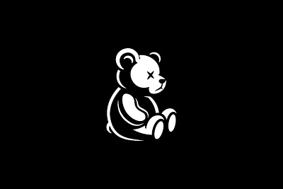 white teddy bear toy logo animal bear brand branding icon illustration kids logo logos panda playful teddy toy