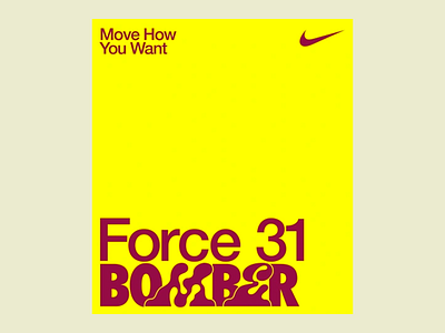 Dynamic Typography Force 31 Poster active design bold poster cool display creative poster energetic branding expressive font funky letters graphic statement minimal layout modern typography motion graphic nike inspired sporty graphics streetwear aesthetic urban style visual identity youth culture