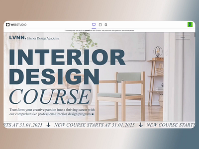 Minimalist Design Academy Designed Template for Wix Studio animation css landing page template ui web design website template wix wix studio