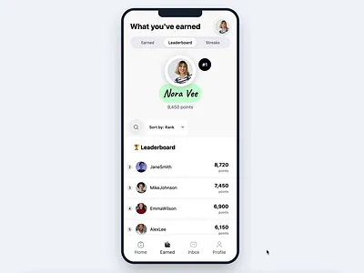 Leaderboard Search & Sort UI app design leaderboard mobile search sort ui ux