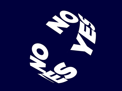 Yes No Decision Loop animated type bold letters conceptual loop decision concept dual message graphic experiment kinetic typography looping animation motion graphic optical illusion polar message rotating text text animation text spiral type distortion visual contradiction visual metaphor word loop yes no