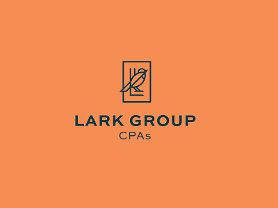 Lark Group CPAs Logo bird blue branding cpa cpas design l lark logo mark navy orange