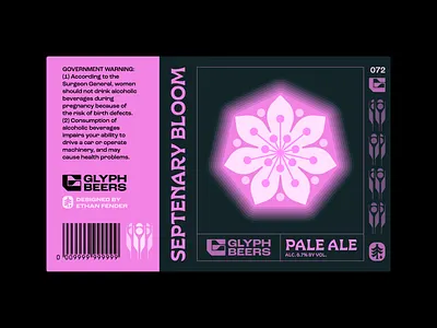 Glyph Beer 72 7 beer label bloom blossom cherry cherry blossom emblem family crest floral flower fragrance geometry icon japanese logo nature symbol