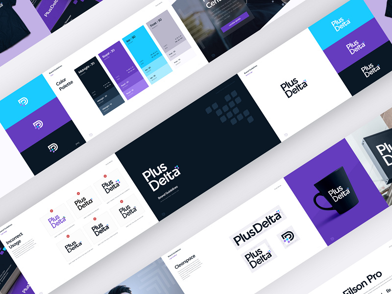 Plus Delta Brand Guide b2b branding logo saas startup ui ux web design webflow