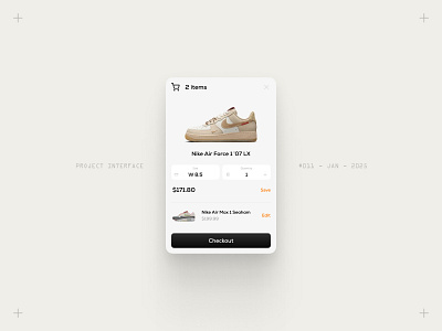 Project Interface 011 - Shopping Cart cart ecommerce interface shoe shopping ui widget
