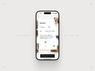 Project Interface 016 - Pet Adoption App adoption app interface mobile pet ui ux