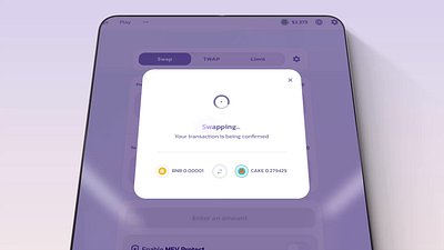 Pancakeswap Loading - Confirmation Swap branding crypto design framer graphic design illustration motion graphics pancakeswap svg swap ui ux vector web