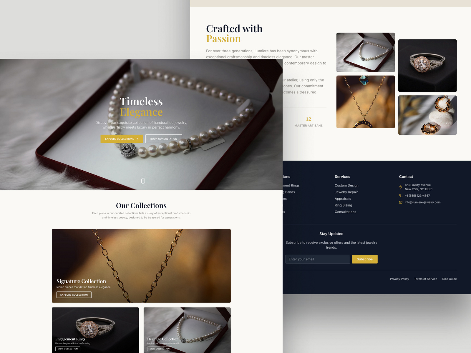 Jewelry store landing page by Natalia Biruyzova on Dribbble