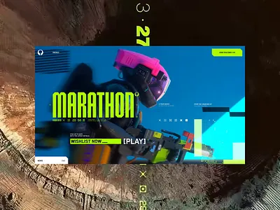 Marathon animation branding design figma framer gaming gaming design hero section marathon modern ui ux web design website