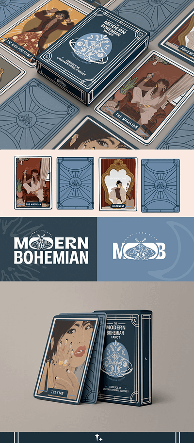 Modern Bohemian Tarot branding design graphic design illustration logo print design