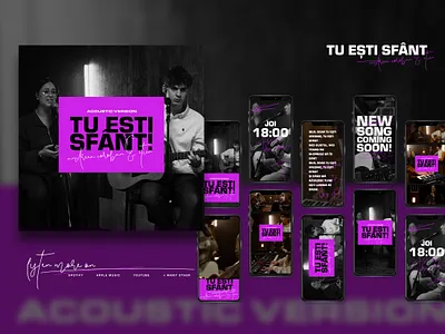 Tu esti sfant - Andreea Coroban - Artist Song release artist black bw clean digital industrial modern pink simple single song white