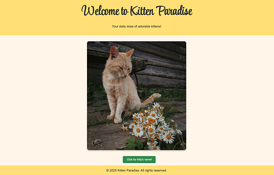 happy yellow themed kitten site!