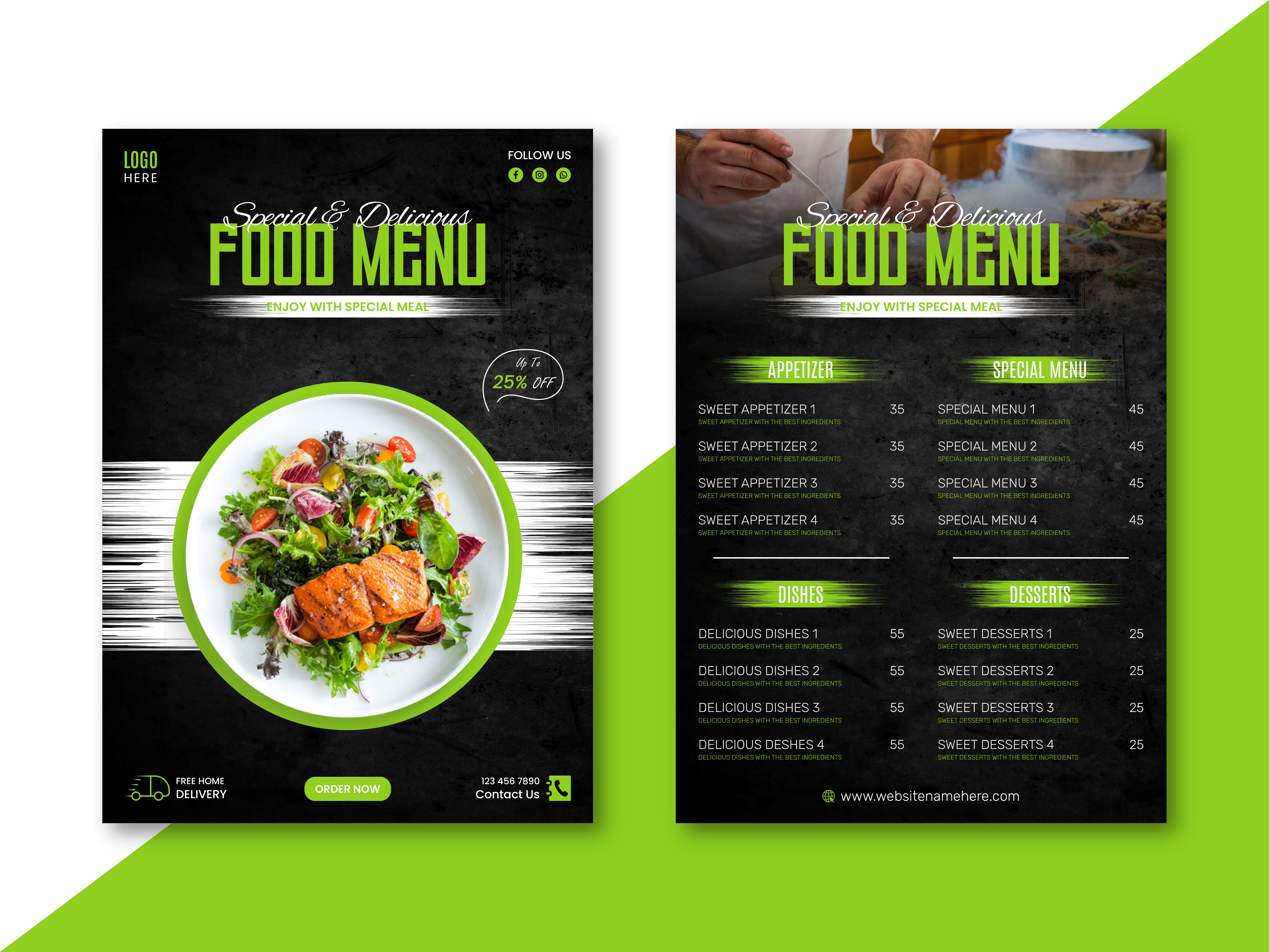 Special & Delicious Food Menu Design delicious food food design food menu food menu design graphic design illustrator menu menu design print restaurant special special menu vector