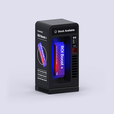 ROI Vendor 3d art artwork blender brand branding business concept graphic graphic design illustration isometric machine roi vending
