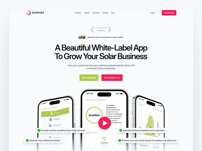 Sunvoy Landing Page Revamp - Case Study case study design process energy energy app illustration landing page mobile app modern re design redesign revamp saas solar solar app ui ux web design website