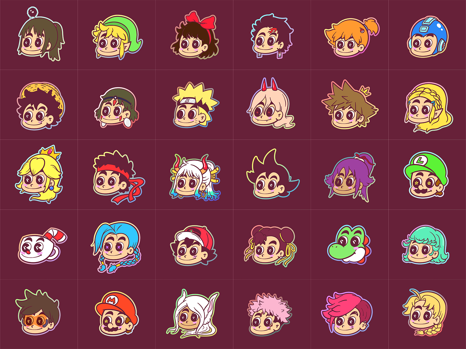 Toons Pins adorable anime cartoon cute fresco head illustration pins vector