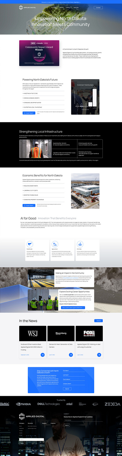 AppliedDigital Community Page - AI Solutions branding design figma graphic design illustration landing page logo ui ux web design
