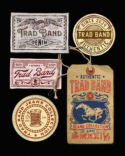 Trad Band Label apparel clothing hangtag merchandise vintage vintage label woven label