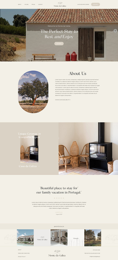 Monte Da Galiza - Airbnb branding design figma graphic design illustration landing page logo ui ux web design