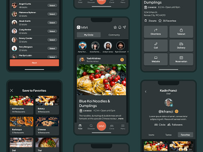 bōzt Dark Mode app design b2b food mobile app saas social media startup