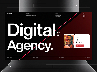 Digital Agency Website agency agency webiste agency website design branding clean website design hr rumen landing page landingpage minimal modern website personal portfolio portfolio website studio ui ux website website desgin