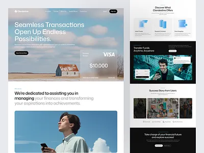 Digital Bank Landing Page bank banking business currency design fintech landing page money payment technology transfer ui ux website