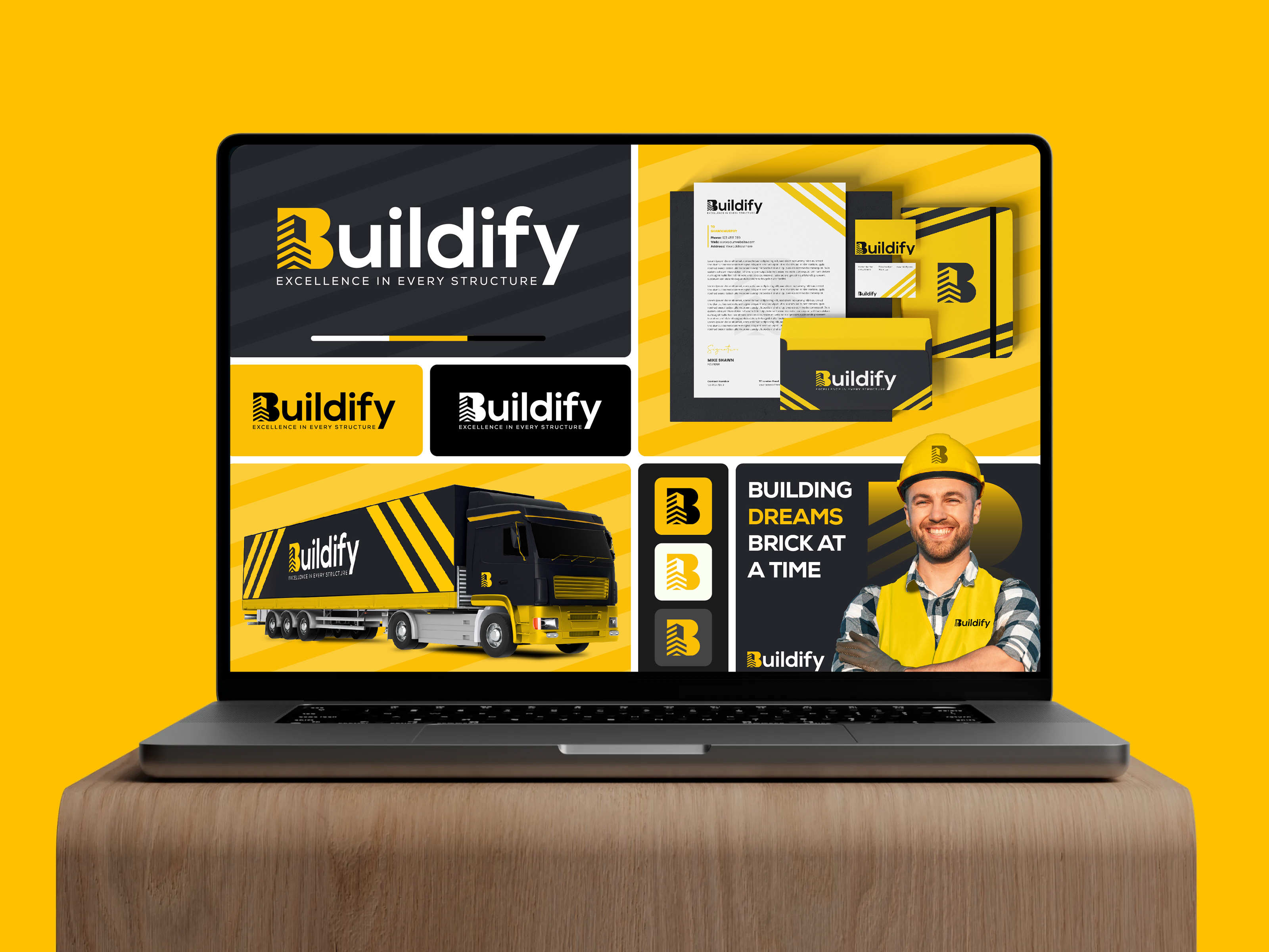 Construction Custom Branding Kit brand book brand guidelines brand identity brand identity design brand style guide branding branding kit building color construction graphic design icon design logo logo design pattern design social media kit stationery design transport typography visual identity