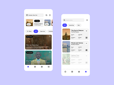 Cura Mobile App app art design event exhibition interface layout minimal mobile modern museum ticket ui ux