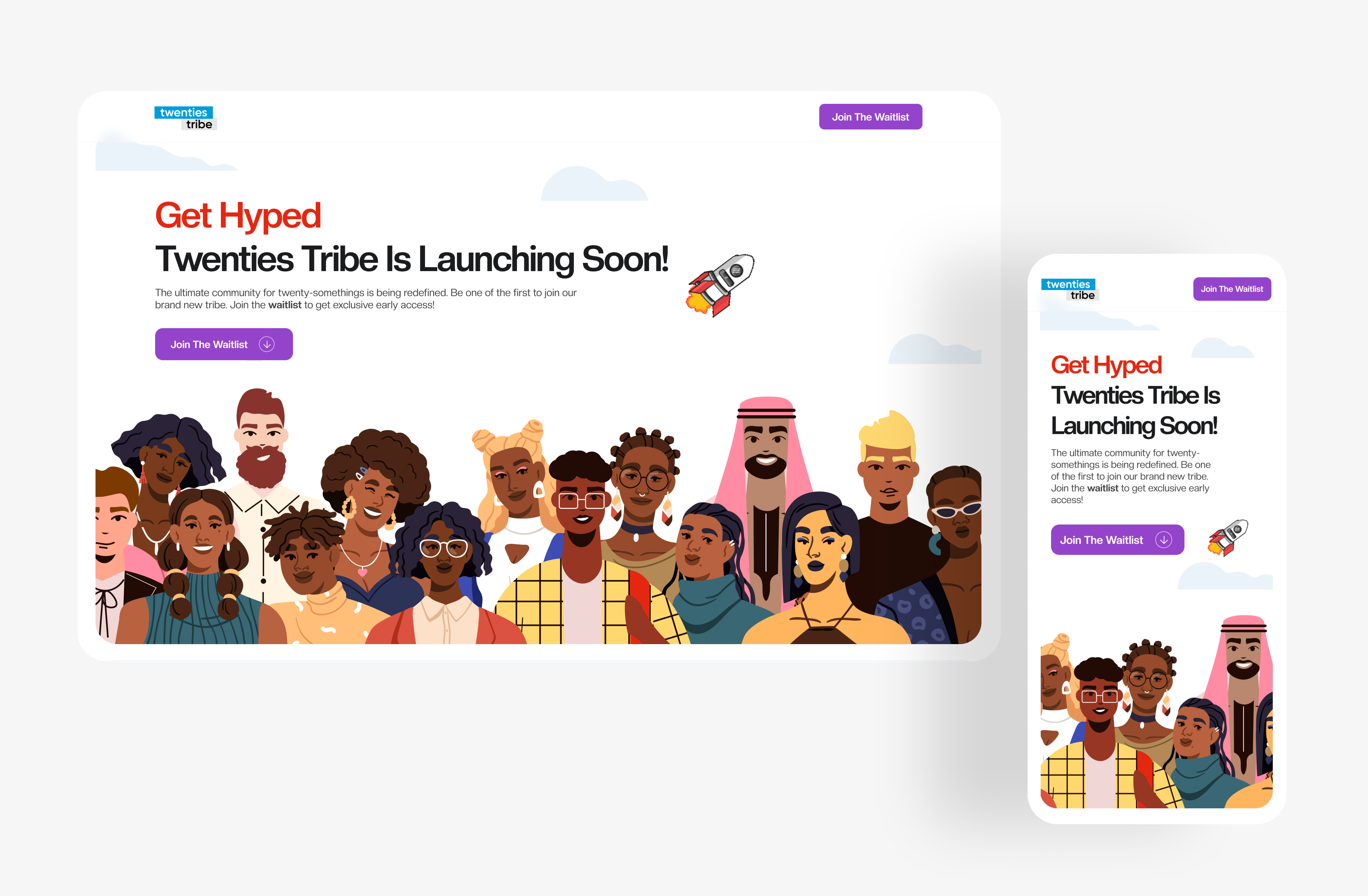 Hero Section - Waitlist landing page for a community platform community platform hero section hero section design illustration landing page ui ui design uiux web app web app design web design web page web ui website website design