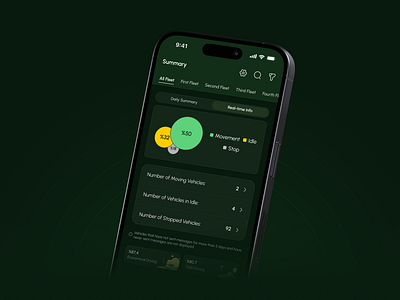 Dark mode but better app app design design fleet fleet tracking ui user experience ux vehicle tracking