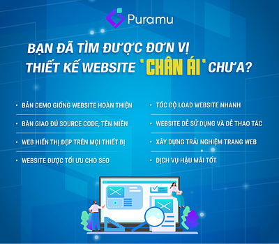 Bạn đã tìm được đơn vị thiết kế website "chân ái" chưa? 3d animation branding design graphic design illustration logo motion graphics puramu responsive website seo website ui ui design uiux ux design uxui design web design website design service wordpress website wordpress website design