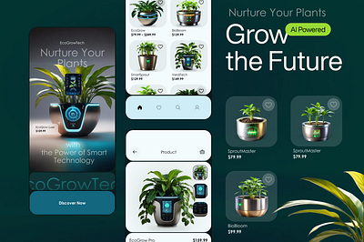 EcoGrowth: AI-powered Plant App ai app appdesign ar branding design flat interface logo nature ui web