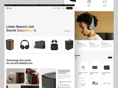 Sonovia - Gadget Ecommerce Landing Page buy cart e commerce earphone ecommerce gadget headphone market marketplace olshop online shop sell shop shopping speaker web design