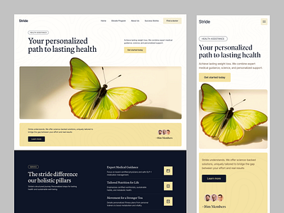 Healthcare Website Design conversiondesign design designstrategy dribbbleshowcase healthcaredesign home page landing page medical ui userexperience web web design webdesign website weightlossprogram wellnessdesign