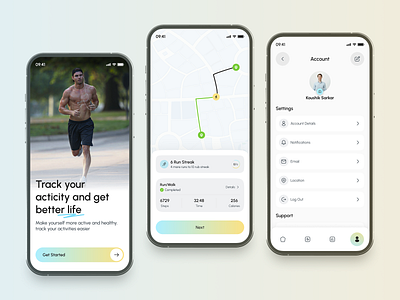 Fitness App UI Concept ai fitness coach ai fitness companion bold figma ui kit fitness fitness app fitness coach fitness data fitness metrics fitness tracker fitness trainer app fitness ui gps ui gym app jogging app minimal orange ui kit workout workout app