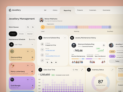 Jewellery Management Dashboard – Inventory & Sales Monitoring UI admin dashboard dashboard design dashboarddesign e commerce inventory management jewellery jewellery dashboard jewellerydashboard jewelry store luxury modern dashboard ui design ux design
