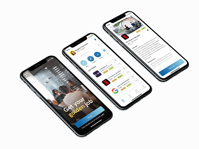 GoldenJob app app clean concept find golden iphone jobs mobile seek simple ui uiux user interface uxui