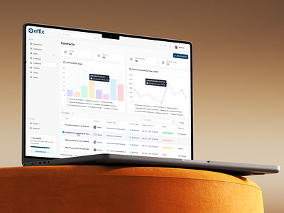 Effix CRM - Contract Information Page agreements compliance conditions contract crm dashboard documents filllodesign management product design renewal saas signatures task terms validity