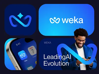 Weka™ - Logo Design for a Futuristic Ai Technology Brand ai logo aidriven aiinnovation blockchain logo branding creative logo crown logo defi design futuretech icon infinity logo logo logotype machinelearning modern logo saas star logo tech logo w logo