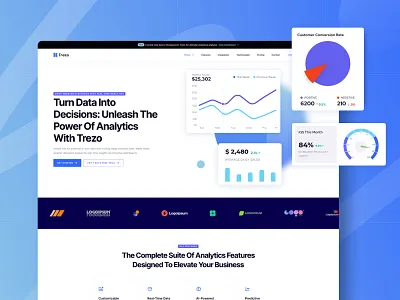 Trezo - Analytics Landing analytics envytheme landing landing page ui ux uxresearch