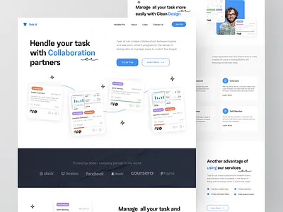 Task.id - SaaS Landing Page branding clean website creative landing page dashboard homepage landing page management product design project saas saas landing page statistic task task landing page team management ui ui design web app website website design