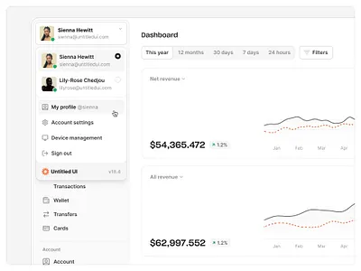 Nav account menu — Untitled UI account dropdown dashboard nav nav menu navigation product design sidebar sidenav ui design user interface