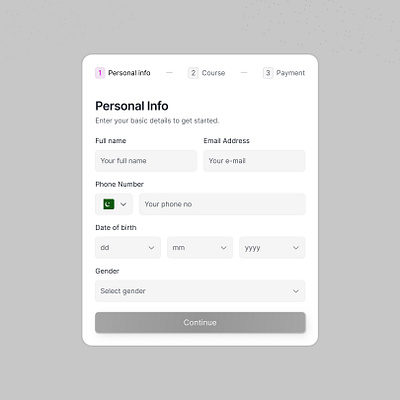 Account creation form account creation account creation foam foam greyscale modal product designer senior designer sign up